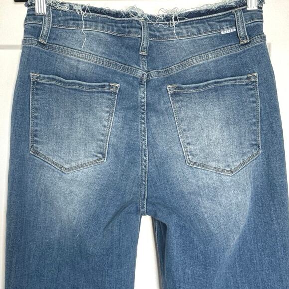 Risen Women’s High Rise Straight Leg Jeans Size 11/30 Frayed Hem Medium Wash - Picture 6 of 11
